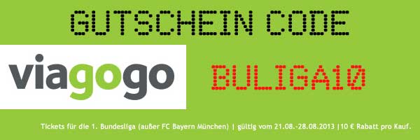 10€ Gutschein für Bundesliga Tickets! (1. Bundesliga ohne Fc Bayern München)